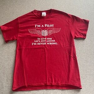 Gildan Red Pilot Graphic Men's T-Shirt